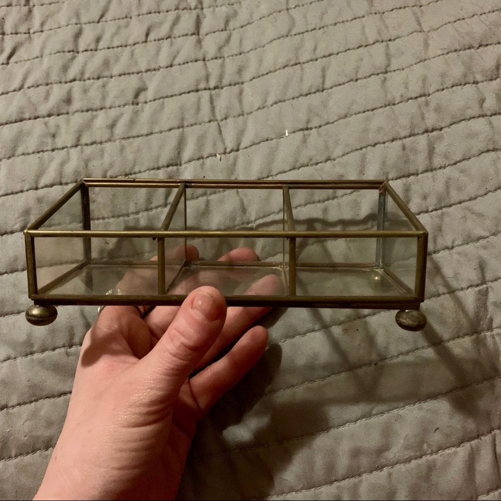 Vintage brass/glass jewelry/display